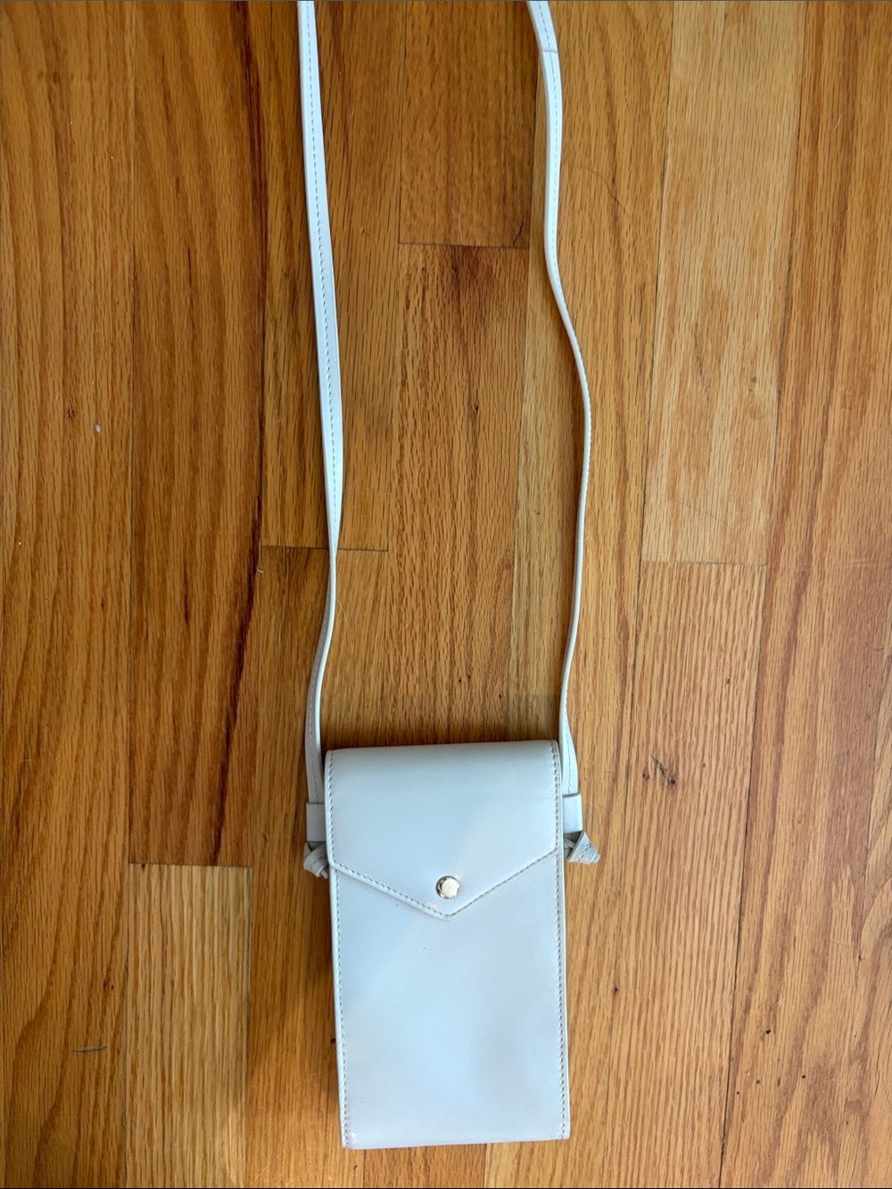 J. Crew White Leather Crossbody Phone Pouch